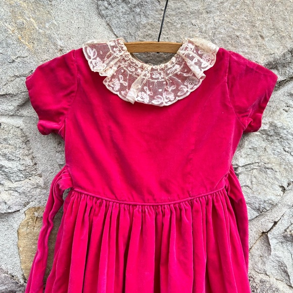Vintage Helen Lee velveteen girls dress 6-8 - Picture 1 of 11